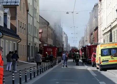 Пожар на улице Бруниниеку (14.04.26)